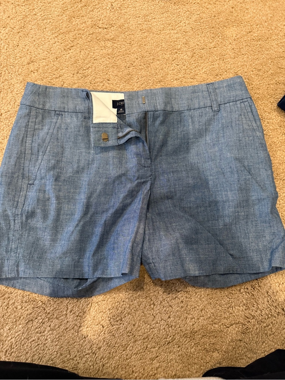 J. Crew Factory Light Chambray Bermuda Shorts - Blue